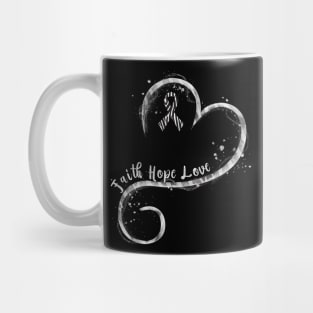 Faith Hope Love Zebra Ribbon Rare Disease Awareness Mug